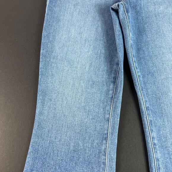 Paige Jeans Women 34x27* Claudine High Rise Crop Flare Blue Raw Hem Denim Tag 32 - Picture 4 of 16